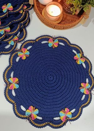 SOUSPLAT BORBOLETA COM DOURADO